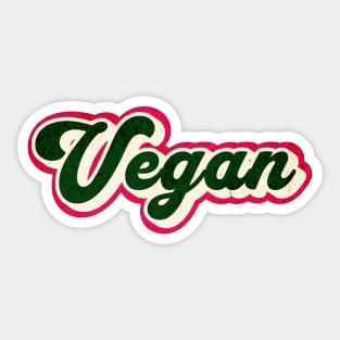 Retro Vegan Graphic Logo Sticker